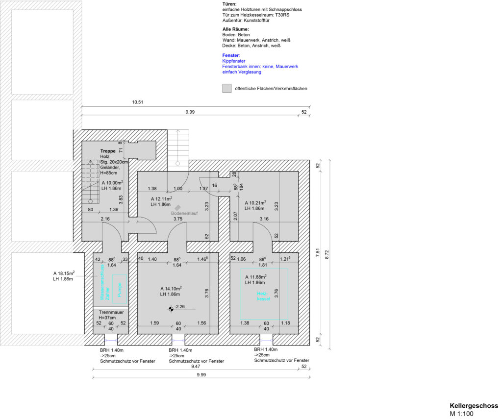 Kellergeschoss, M 1:100